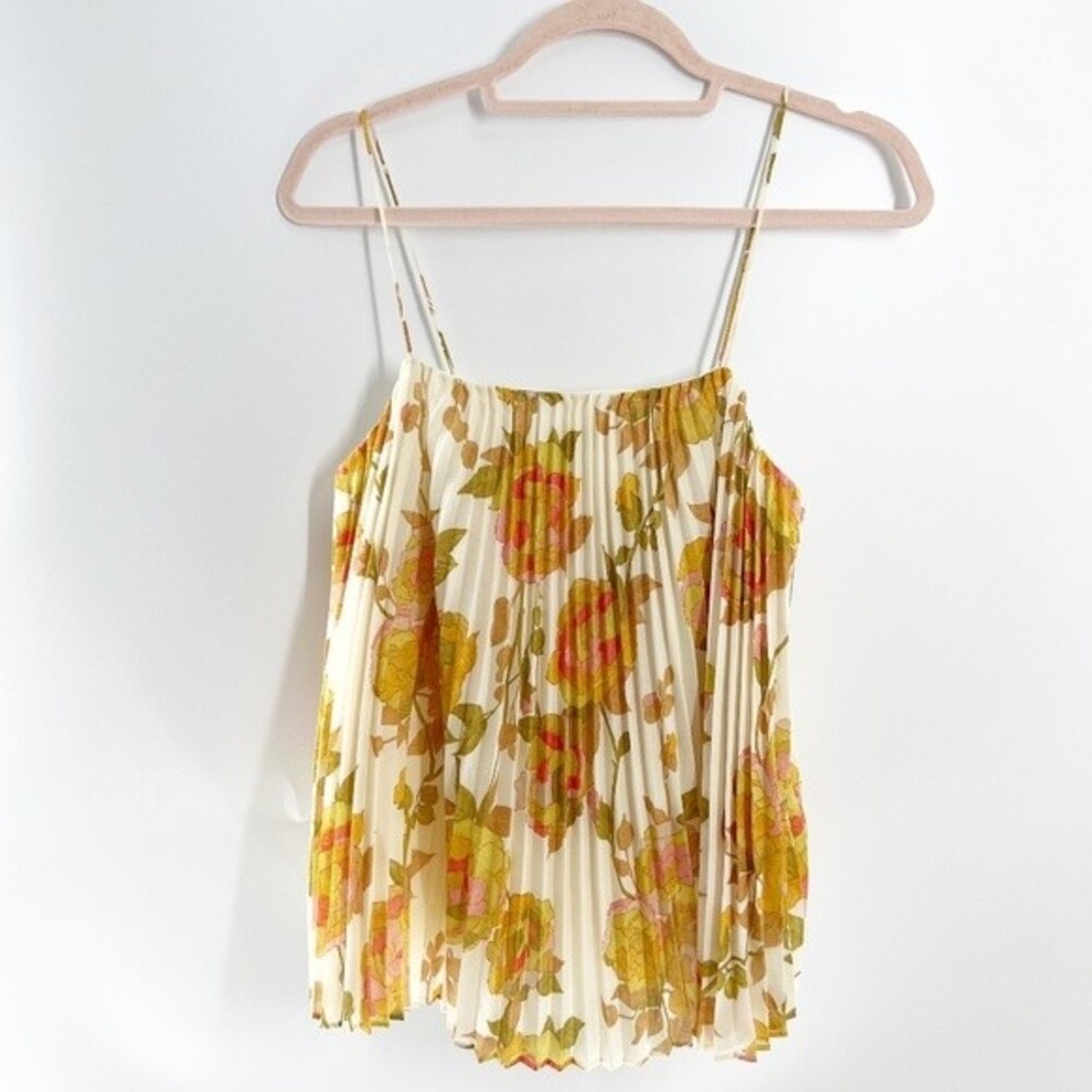 Rebecca Taylor Pleated Floral Print Tank XS NWT